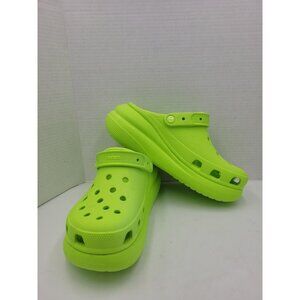 CROCS Classic Platform Clog in Neon Green